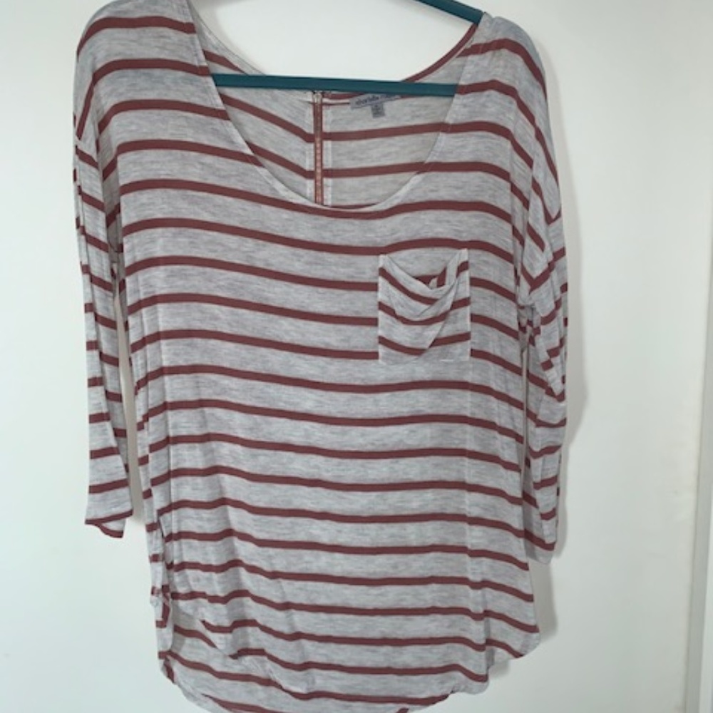 S Charlotte Russe Cream/Brown 3/4 Sleeve
